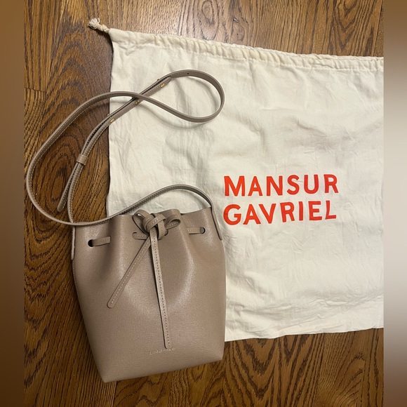Mansur Gavriel Mini Mini Bucket Bag in Beige